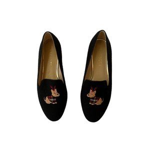 Talbots Ryan Embroidered Dog Loafers Flannel 7 Christmas Terrier Antlers Plaid